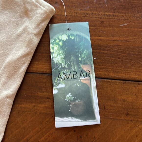 Ambar Beige & Tan Studded Knit Dress NWT Bodycon Woman Size Large Cap Sleeve - Picture 4 of 9